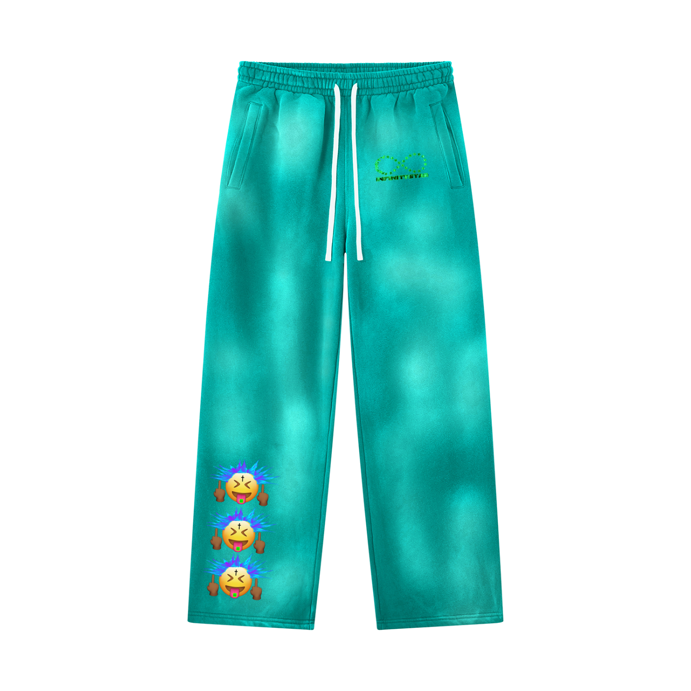 SWEATPANTS,BLUE,PUNKMOJI,BLACK,WHITE