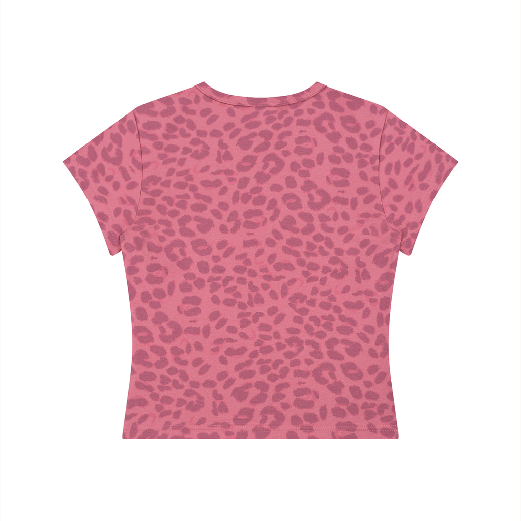 PINK PUNKMOJI LEOPARD CROP TOP INFINITYSTAR TEE