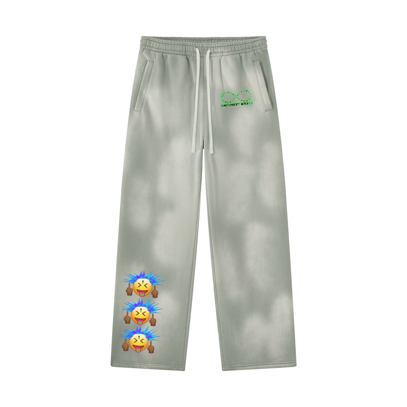 SWEATPANTS,BLUE,PUNKMOJI,BLACK,WHITE