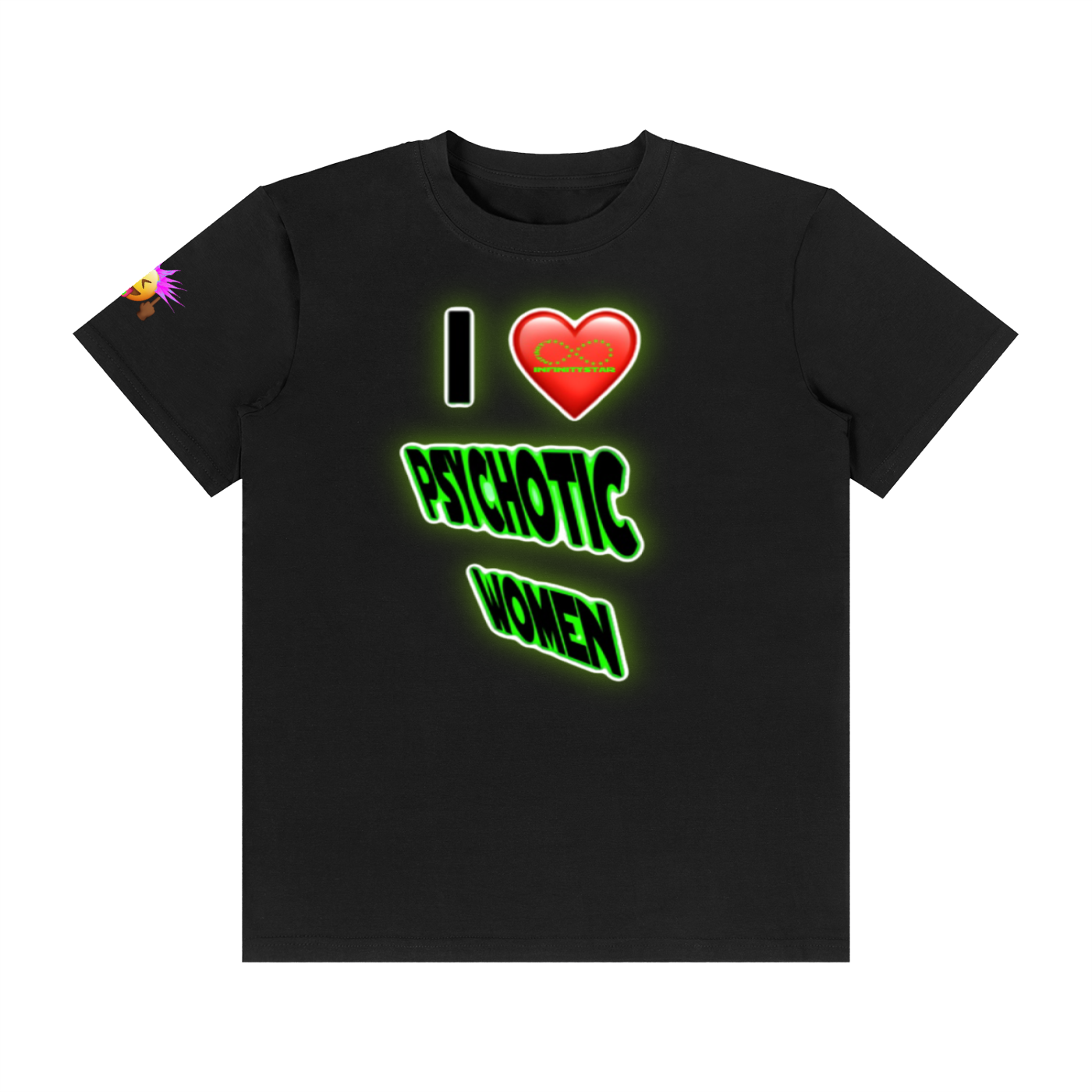 I <3 PSYCHOTIC WOMEN INFINITYSTAR TEE (PINK PUNKMOJI)